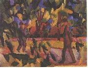 August Macke Riders and walkers at a parkway oil painting artist
